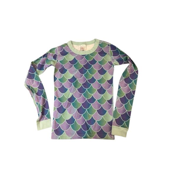 Hanna Andersson Purple & Green Mermaid Long Sleeve Pajama Top Shirt Girls 12 - Picture 2 of 5